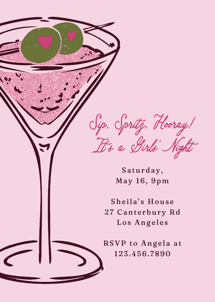 Martini party - party invitation